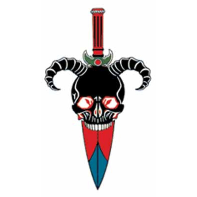 タトゥーシール ドクロと短剣(タトゥー)