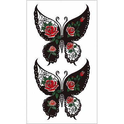 タトゥーシール 薔薇蝶(タトゥー)