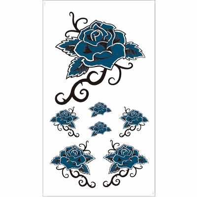 タトゥーシール 青薔薇・トライバル(タトゥー)
