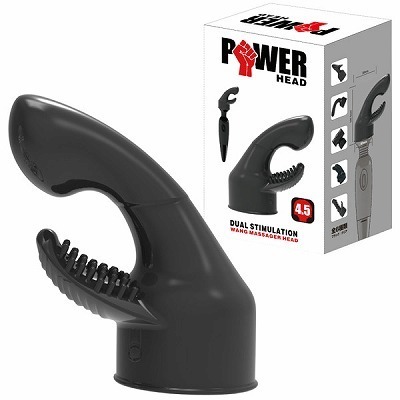パワーヘッド デュアルスティミュレーション (ブラック)(バイブ)