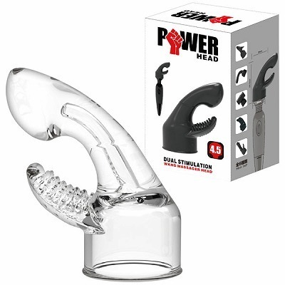 パワーヘッド デュアルスティミュレーション (クリア)(バイブ)