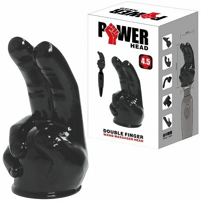 パワーヘッド ダブルフィンガー (ブラック)(バイブ)