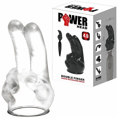 パワーヘッド ダブルフィンガー (クリア)(バイブ)