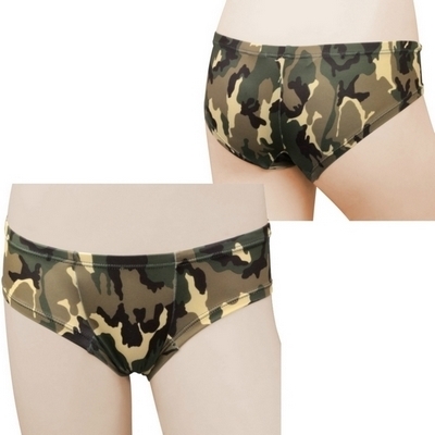 2wayストレッチ迷彩プリントフルバック グリーン(ランジェリー)