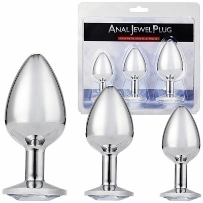 アナルジュエルプラグ 3サイズセット(アナル拡張)