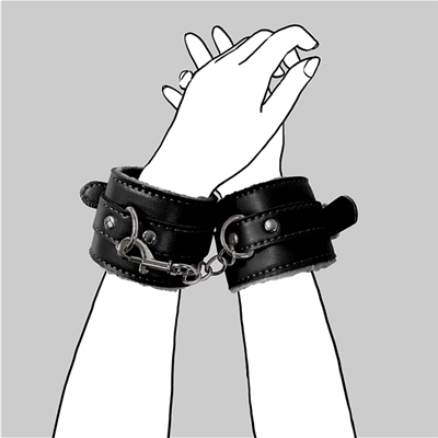 ふわふわ手枷　ブラック（拘束具）