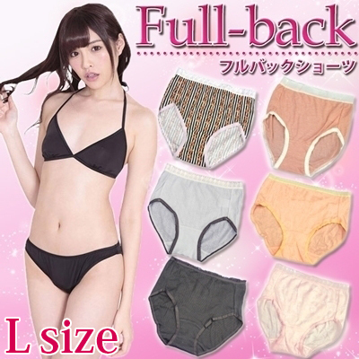 レース付き フルバックデザインショーツ Lサイズ (色柄アソート)(ランジェリー)